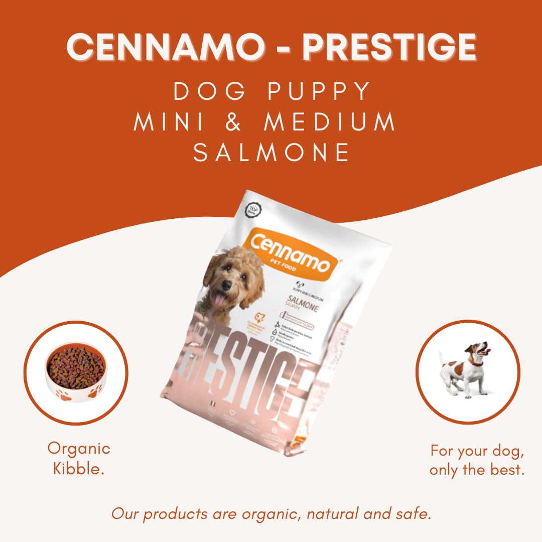 CENNAMO - Comida seca completa para perros cachorros de talla pequeña y mediana, producto monoproteico, 1 paquete de 12 kg