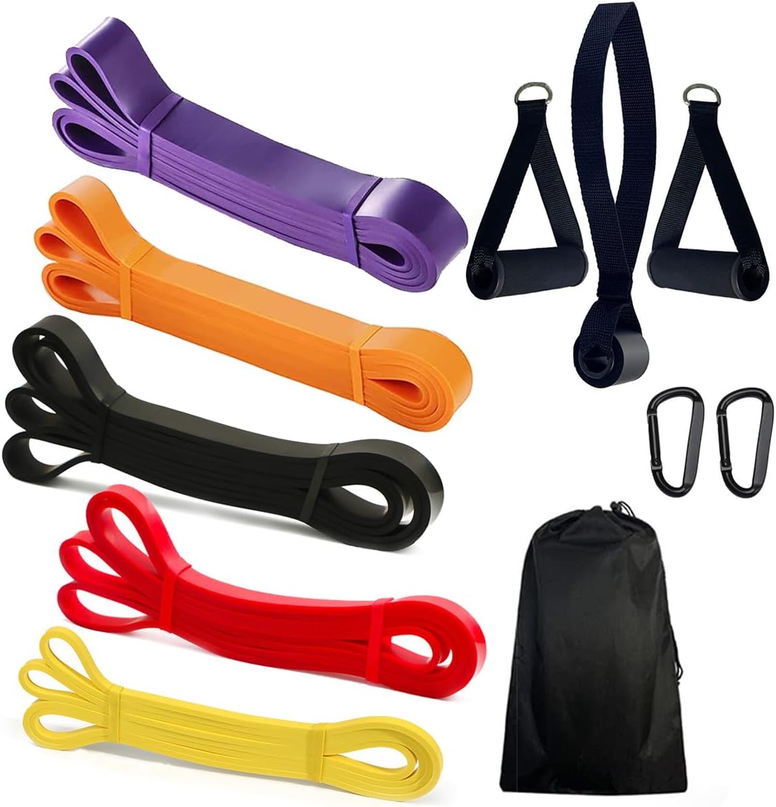 ECVV Resistance Bands 11 Packs, Exercise Workout Bands for Resistance Training, Home Workouts, Fitness, Stretch Resistance Exercise Bands for Men Women