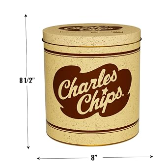 Charles Chips Original Potato Chips 16oz Gourmet Snack in Iconic Recyclable Steel Tin | Gluten Free & Kosher | Great for Holidays & Birthdays | Since 1942