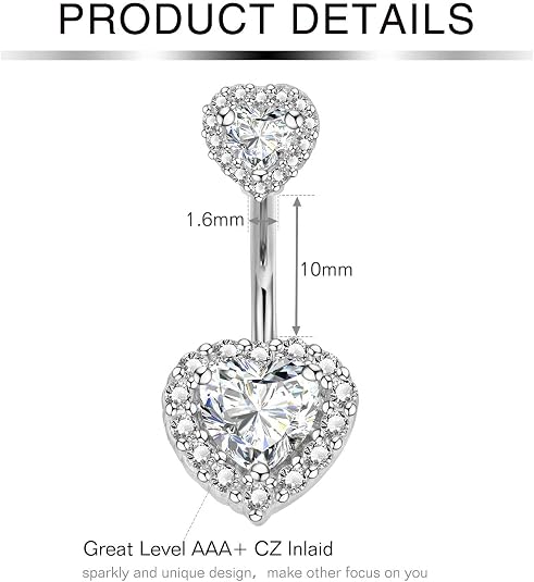 Set Di 5 Anelli Per Ombelico In Acciaio Inossidabile 316L - 14 Gauge, Barrette Da 8mm, Gioielli Per Piercing, Sfera 5mm