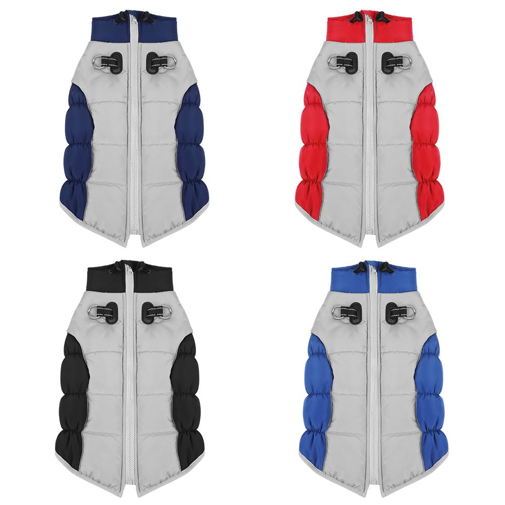 Manteau d'hiver en coton épais et chaud pour chien, confortable et réfléchissant (bleu clair, taille 5XL)