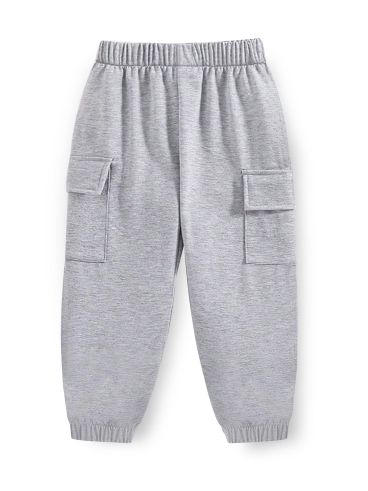 Trampoline Kids Joggers Trackpants Pack of 2 - Black & Grey | Knit Cargo Style Pants for Boys & Girls | Soft Elastic Waist Track Bottoms with Pockets for 18-24 Months | TRM-CRG-252