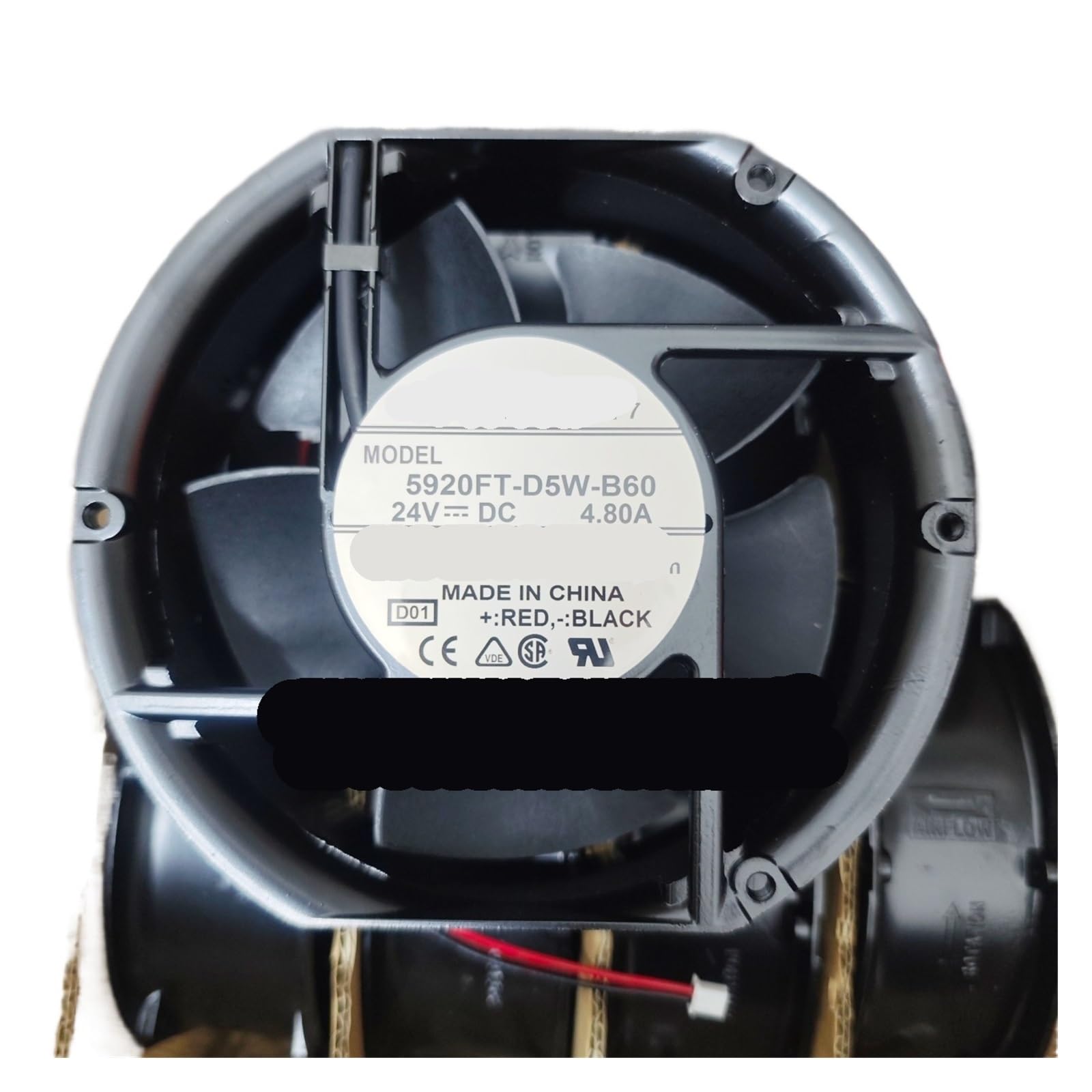Ventilateur de serveur puissant DC 24V 4,80A à haut débit d'air 172mm de large