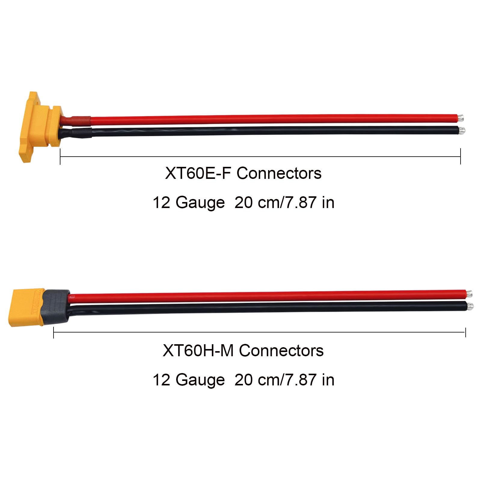 Amass XT90H E XT90E-F Connettori Adattatori Con Cavo 12AWG 20cm Per Batterie Lipo RC Drone - 2