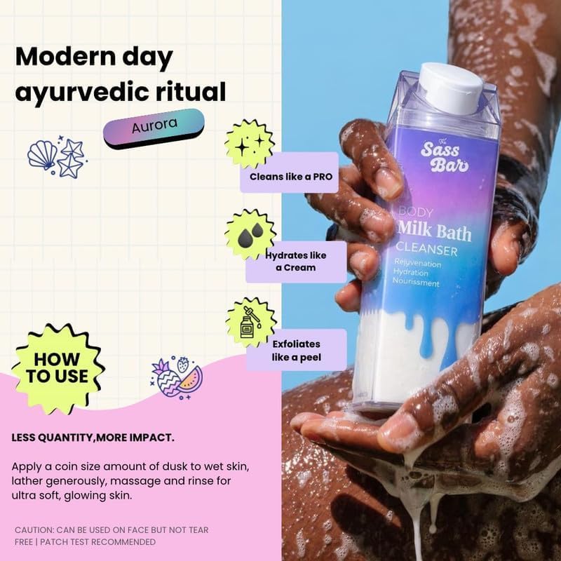 Image of Aurora Exfoliating Bodywash Cleanser for Men, 470ml |2% Salicyclic Acid, Seaweed Extract| Paraben & SLS Free|Cooling Detoxifying Body Wash Shower Gel for Women| For Oily & Acne Prone Skin