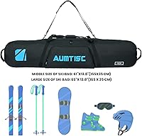 Vista 2 de Bolsa de Snowboard Acolchada AUMTISC para Viajes Aéreos, Bolsas de Viaje para Snowboard para Volar con Bolsillos para Equipo, Disponible en Longitud