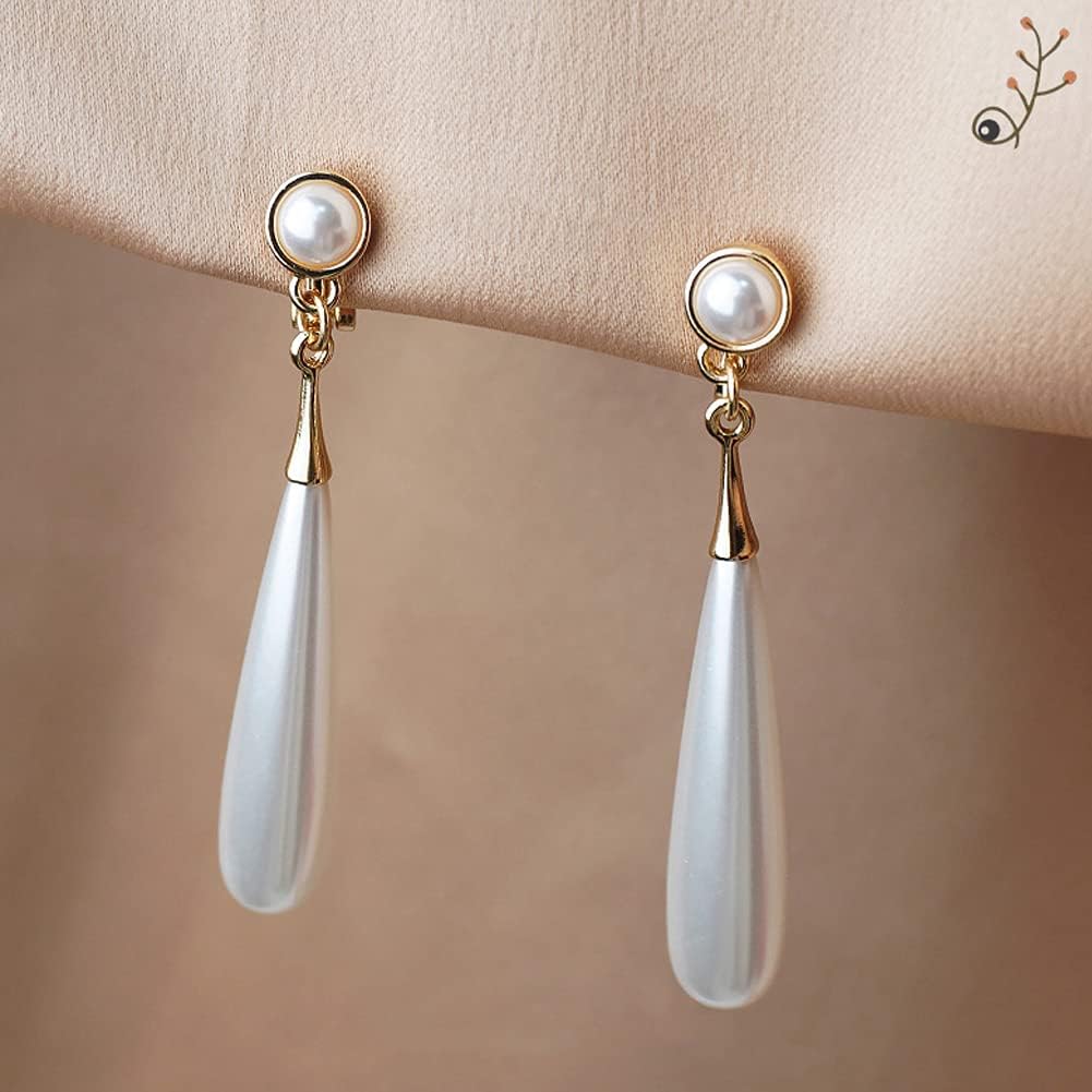 Pearl Clip on Earrings for Women Drop Clip Earrings for Women Gold Plated White Imitation Pearl Earrings Fashion - Image 5