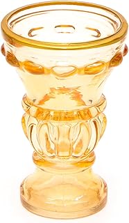 Gold Detaylı Amber Kristal Cam Şamdan Mumluk