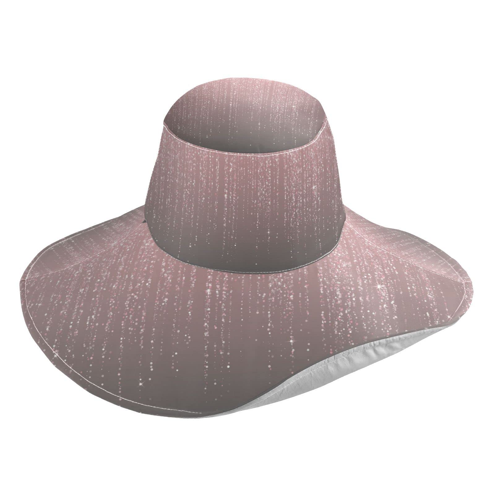 Rose Gold Glitter Gardening Sun Hat for Men Women Confetti