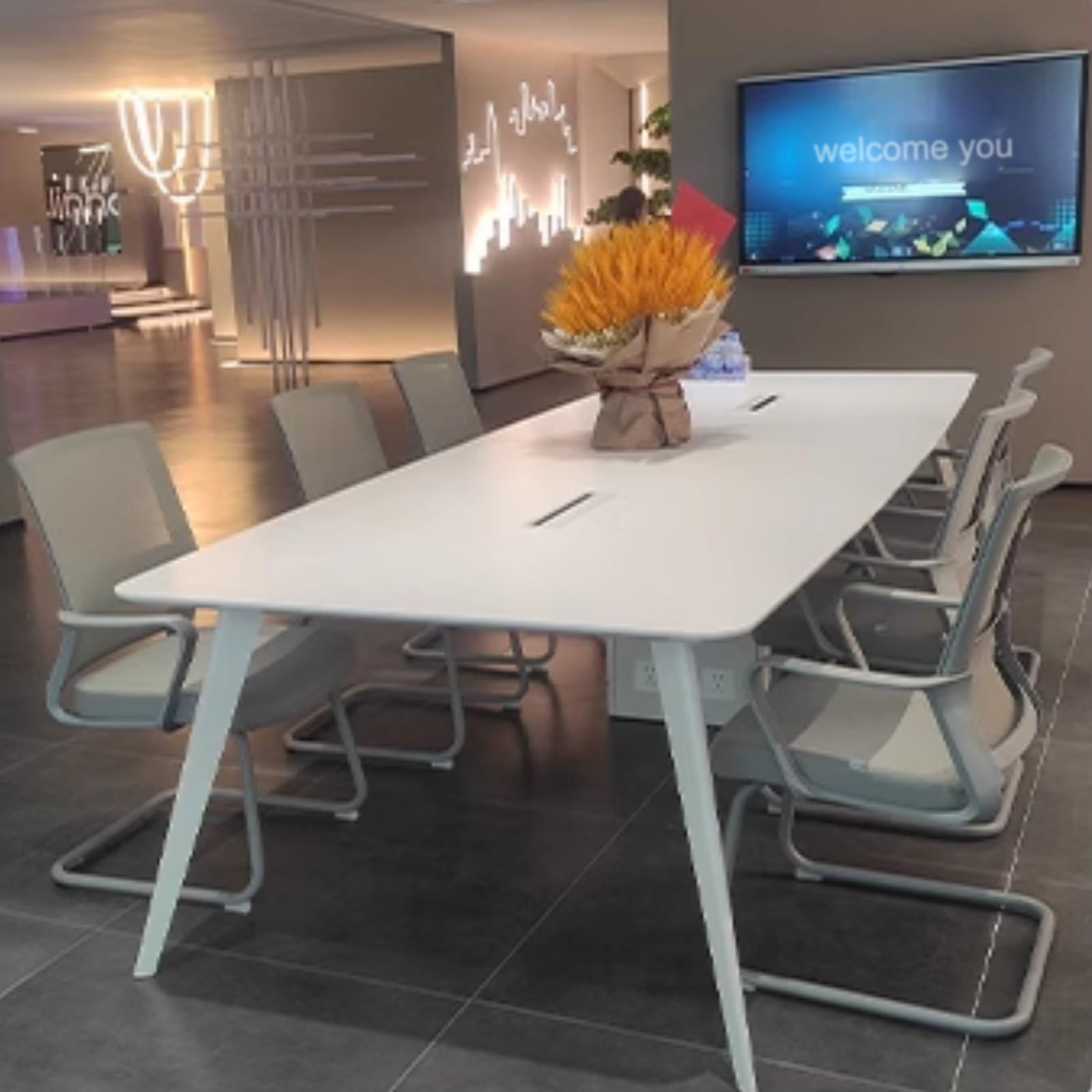 Silla Escritorio sin Ruedas, Silla Oficina de Malla con Respaldo Medio con Cómodos Reposabrazos, Adecuada para Cocina, Sala de Espera, Sala Multiusos, Salón, Capacitación(Black)