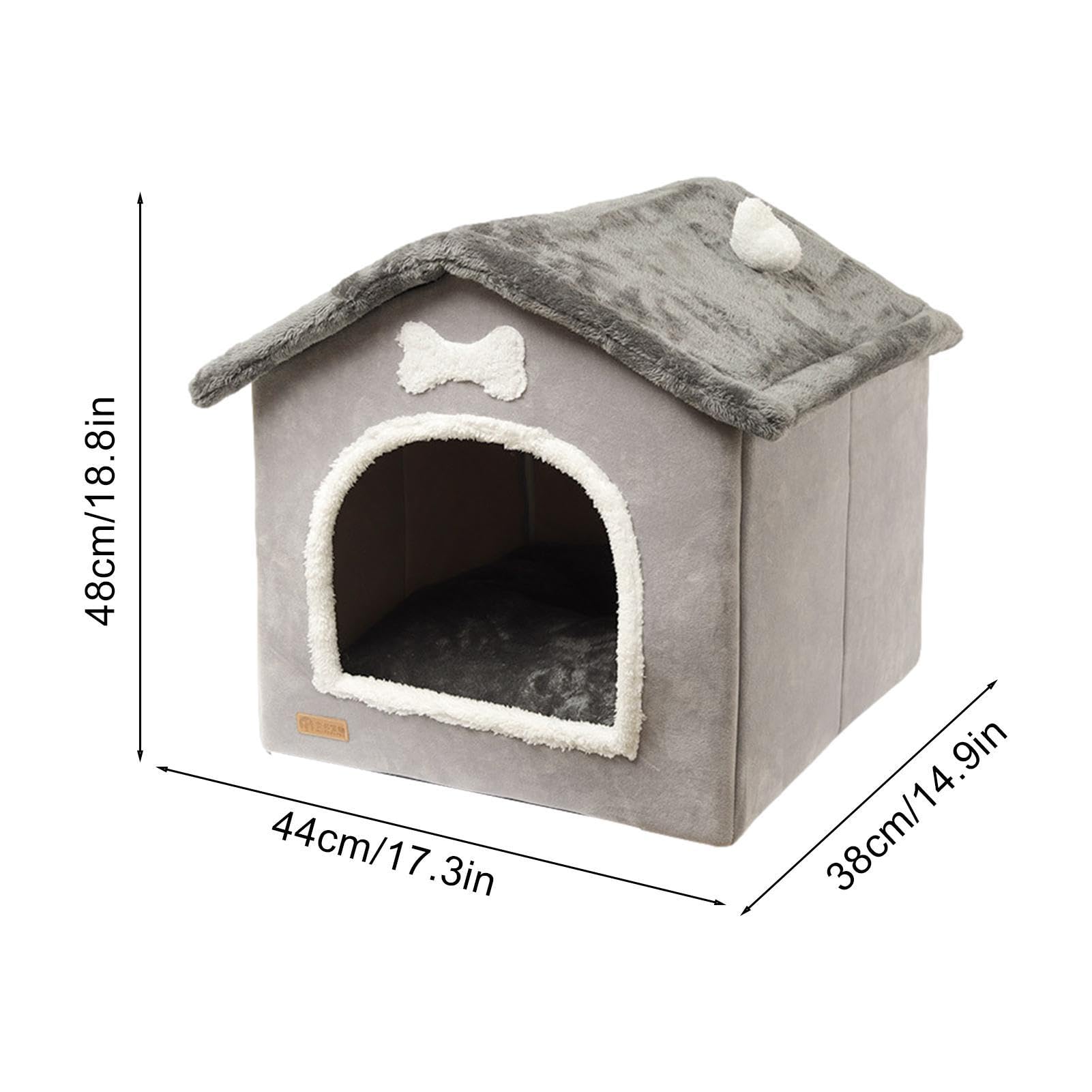 Cuccia pieghevole per cani – Cuccia pieghevole chiusa, cuccia per cani di piccola taglia | Cani e gatti e grandi, caldo invernale, cuccioli, prodotti per divano | Cuccia per gatti in peluche con cuscino rimovibile adatto per cani e gatti di piccola e medi