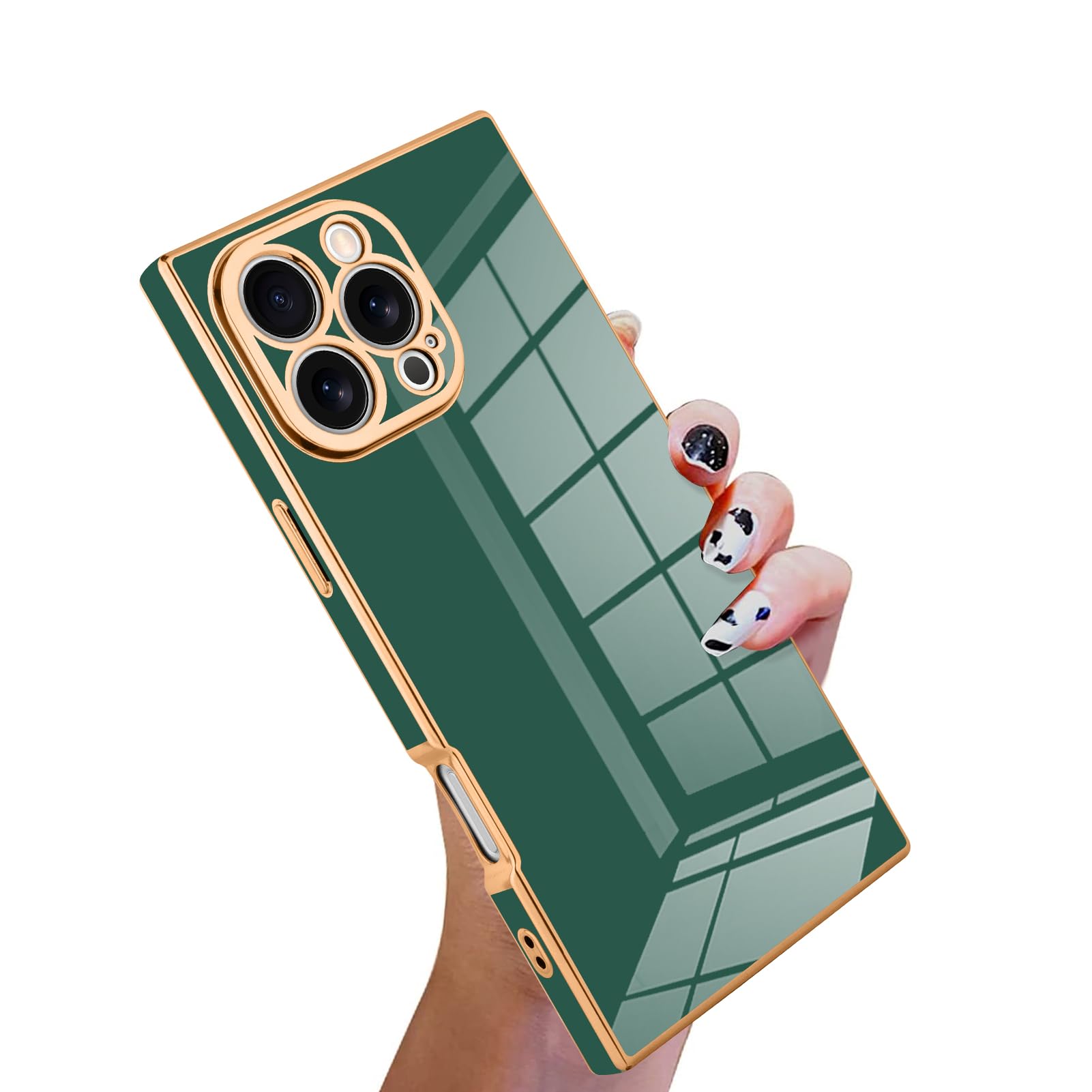 KANGHAR Case Compatible with iPhone 16 Pro Luxury Cute Plating Design Case Full-Body Anti-Scratch Shockproof Bumper Protective Cover for iPhone 16 Pro