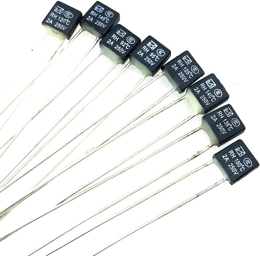 10PCS Temperature Switches RH Black Square Fan Motor 2A 250V LED Thermal Fuses,92C
