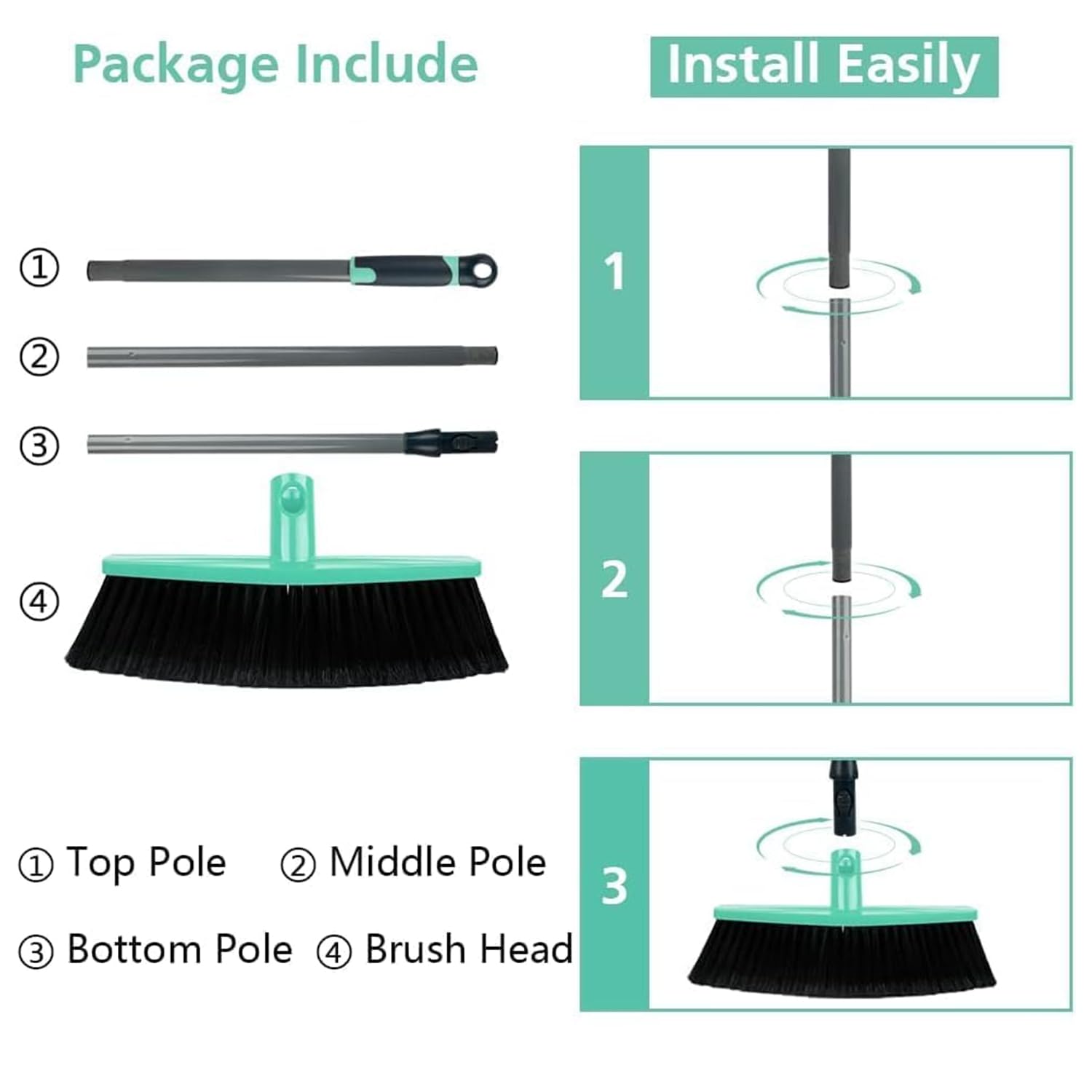 Scopa Per Esterni TONKITA | Setole Semi-Rigide Riciclate | Made In Italy | Per Giardino E Cortile - Foto 9
