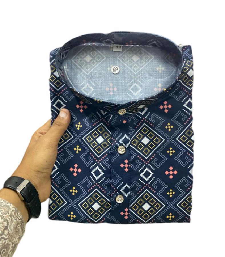 Image of FOXDX Men's Traditional Cotton Floral Printed Only Kurta