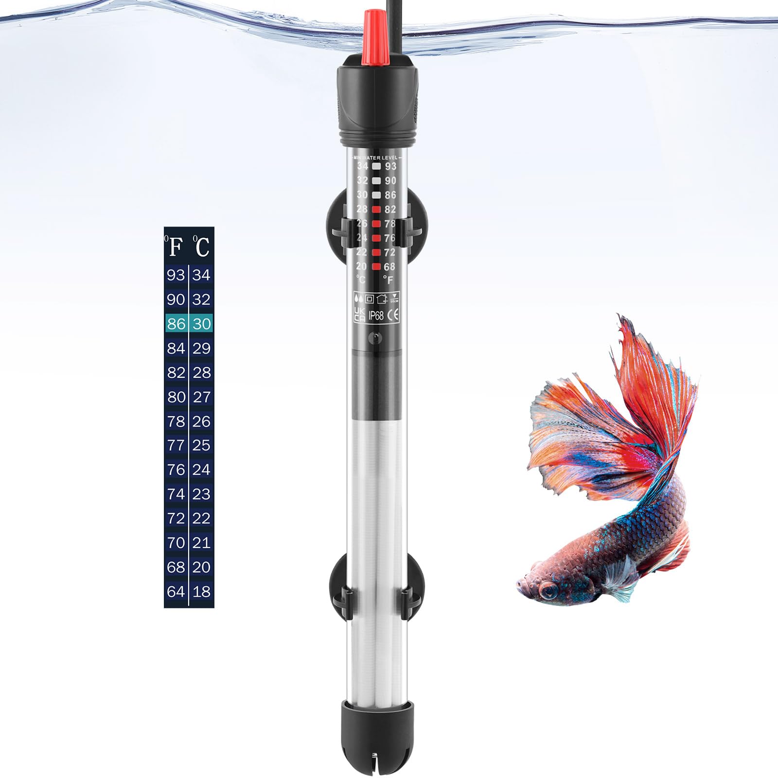 Calentador de acuario de 300W para recrear un hábitat tropical en casa con peces
