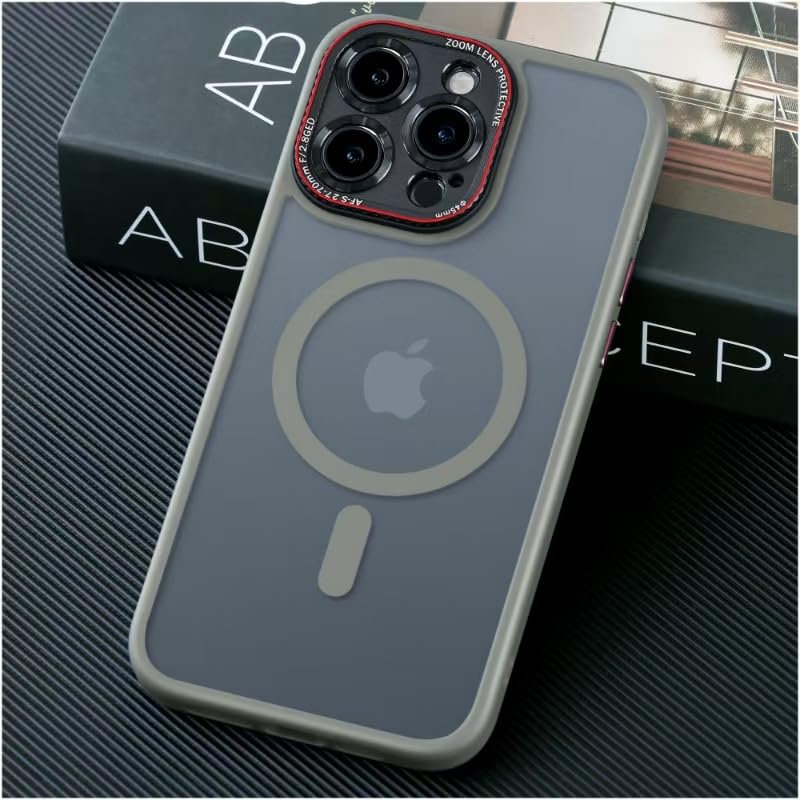 JUESHITUO Cover per iPhone 16 Pro Max per Magsafe [Protezione Militare] [Protezione Della Telecamera] Custodia Resistente Agli Urti e Alle Impronte per iPhone 16 Pro Max Cover Titanio Natural