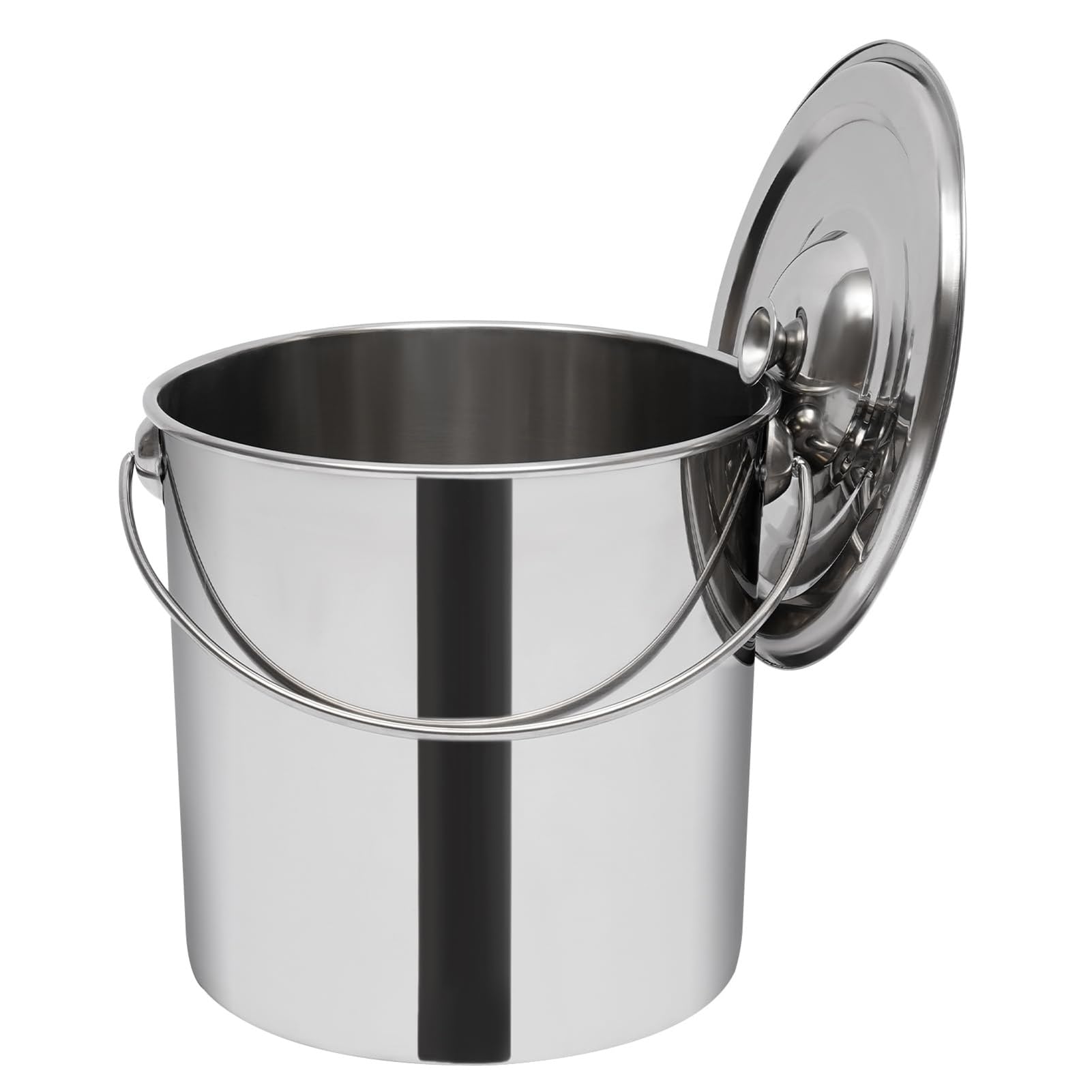 THEGA 20 L Extra Dicker Edelstahl -Fass, Großer Stock Topf Mit Deckel, Eimer Wasserspeicher Mit Deckel Eimer Küche Lebensmittel Eimer Milk Eimer Edelstahl -Isolierung Eimer Eimer