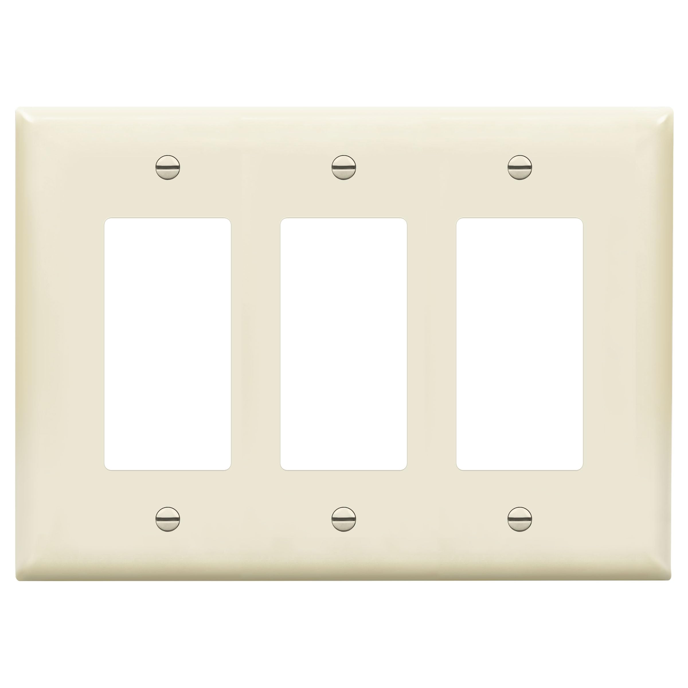 ENERLITES Triple Decorator Switch Cover, Three Gang Outlet Wall Plate, Gloss Finish, Mid-Size 3-Gang 4.88" x 6.77", Unbreakable Polycarbonate