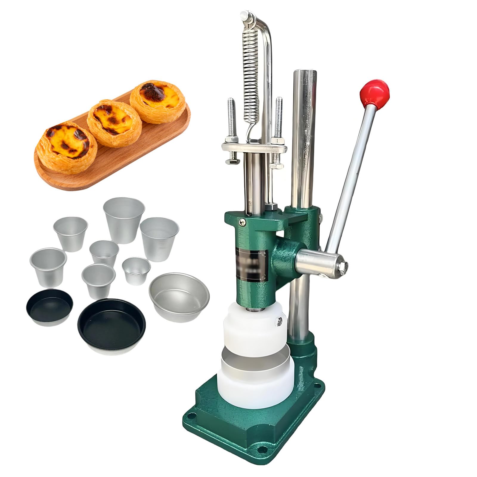 GSHSHOU Egg Tart Pressing Machine,Pastry Dough Tamper Kit,Manual Pie Press Machine with Mold for Baking, Tart Crust Press for Homemade Desserts SN6024