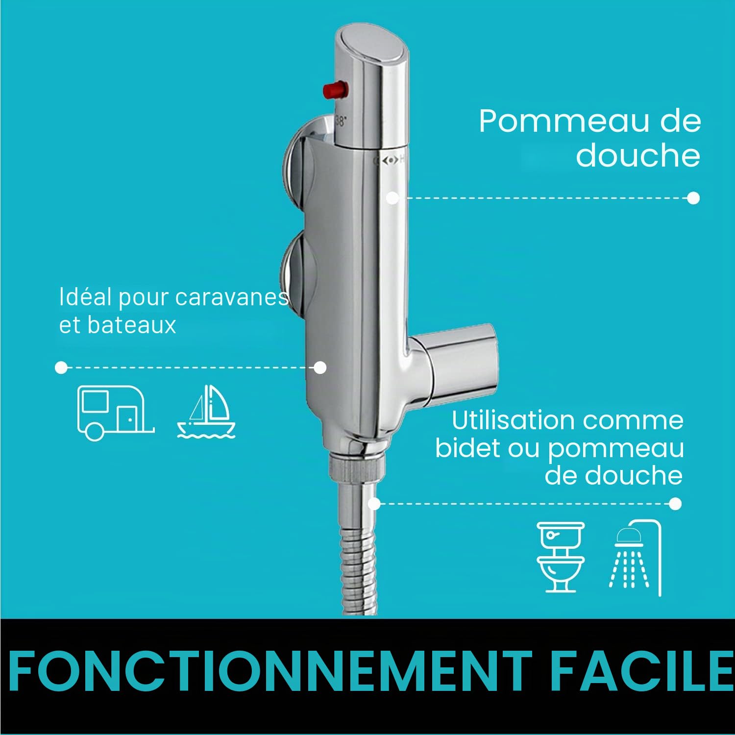 ENKI Mitigeur thermostatique pour douche bidet