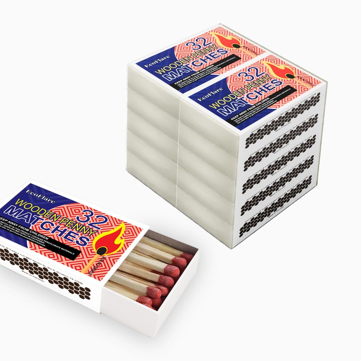 wooden kitchen matches strike on box 32 count 10 box - for kitchencampingfirecandle 1