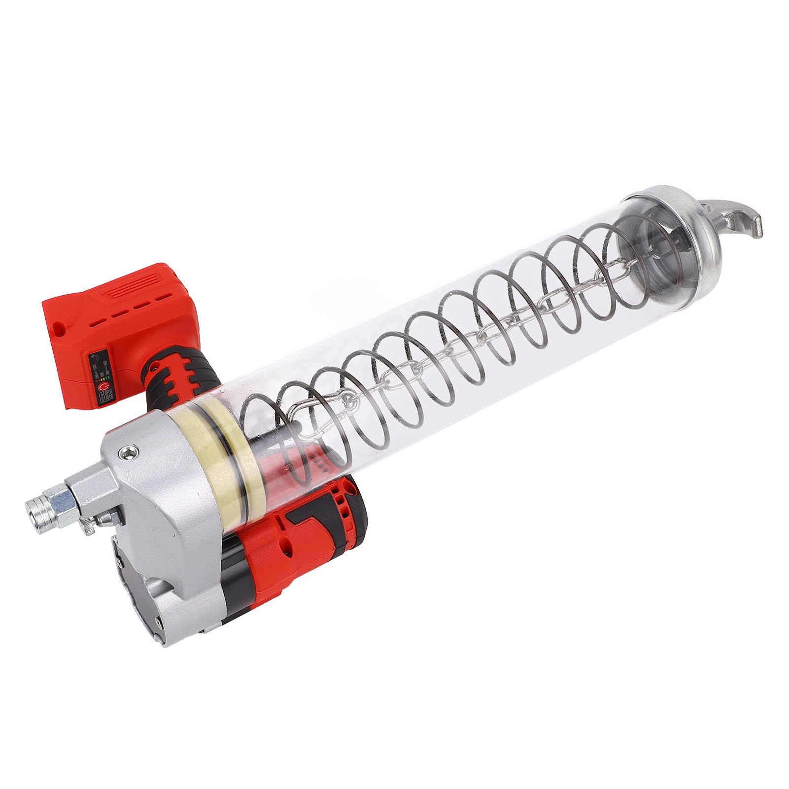Yctze Power Grease - Grasa Inalámbrica de Iones de Litio de 12000 PSI con Motor sin Escobillas, Lubricación Eficiente Liviana y Portátil, Incluye Tubos Flexibles y Duros, Luz LED
