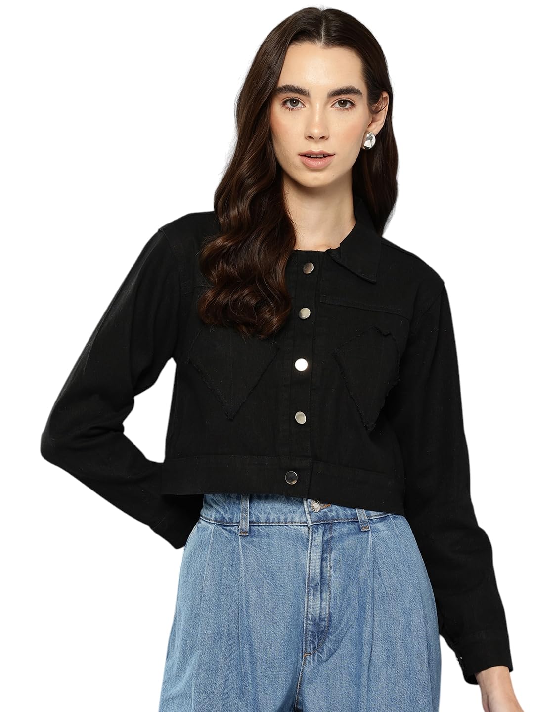 aarika Womens Casual Wear Black Colour Solid Denim Jacket-picture-24