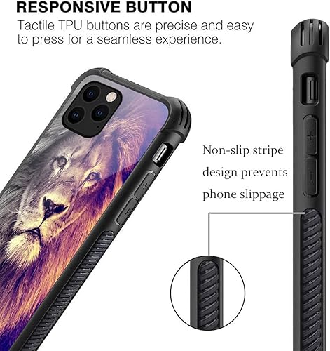 Miniatura 5 de DAIZAG Funda compatible con iPhone 13, funda de protección contra caídas de mirada de león para iPhone 13, diseño de bordes de TPU suave para iPhone