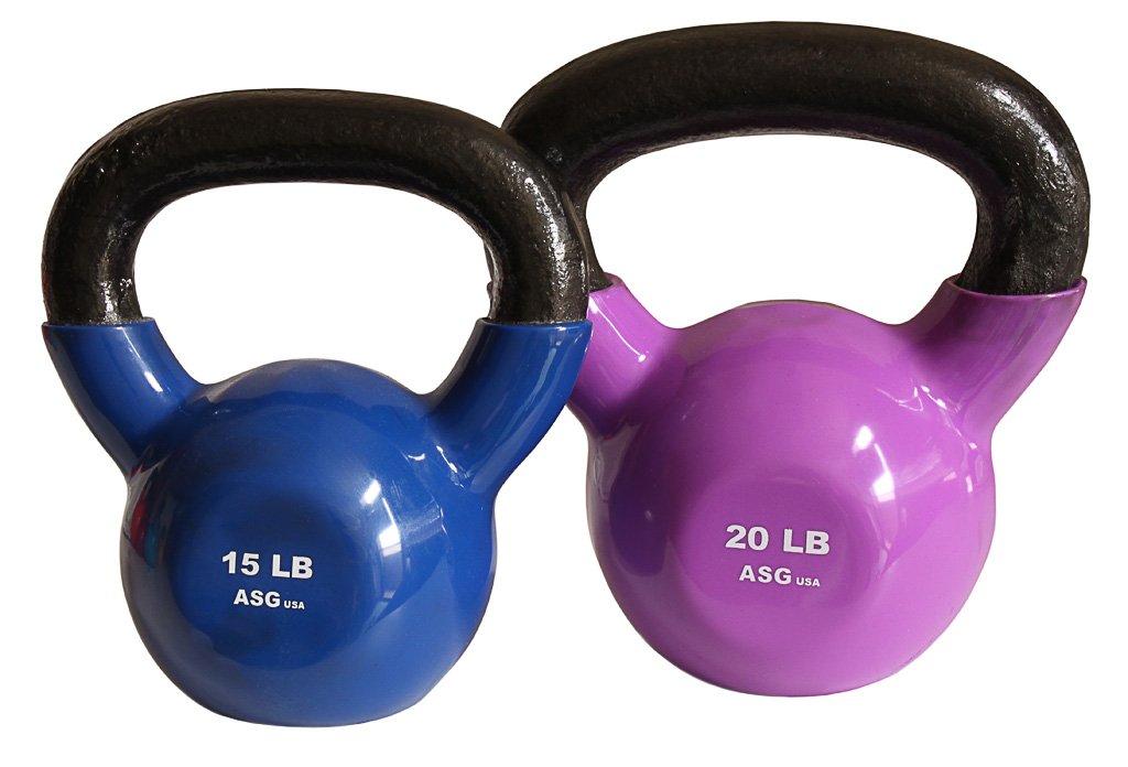Ader Vinyl Kettlebell Set- 15, 20 Lb