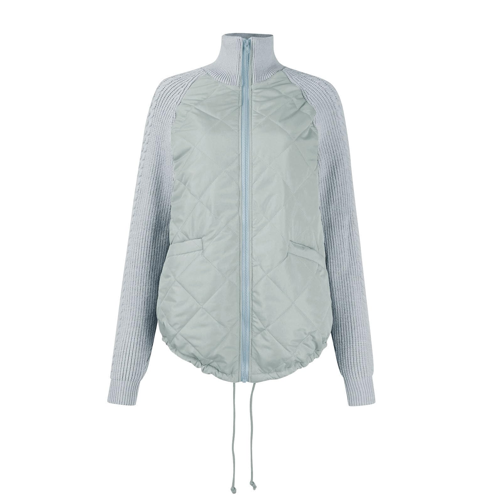 Steppjacke Damen Diamond Quilt Winterjacke Stepp Jacket Hoher Kragen
