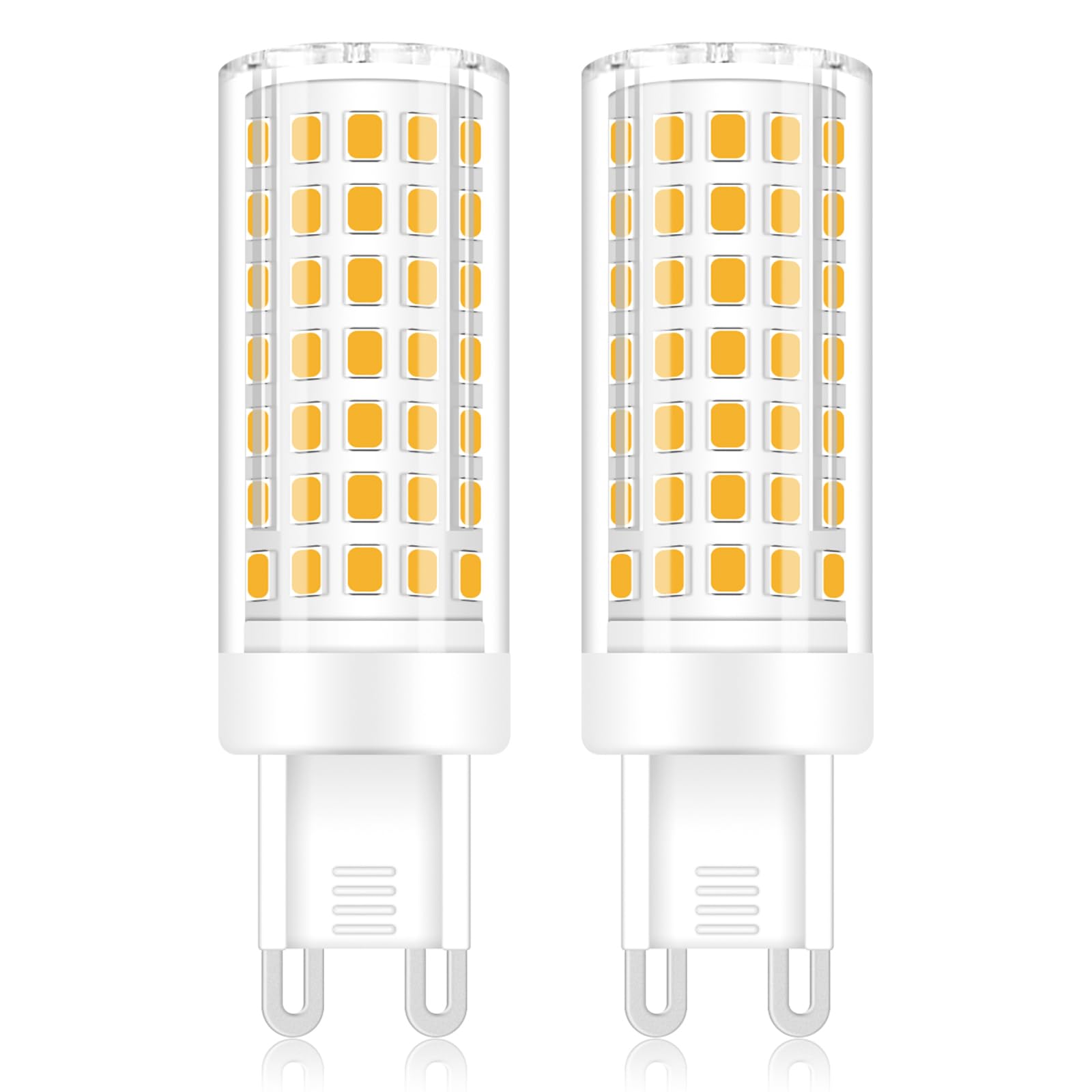 TRIJZHOU G9 6W LED Lampen Warmweiß, entspricht 60W Halogenlampe, 650 Lumen, Kein Flimmern, AC 220-240V, Nicht dimmbar, Energiesparende Glühbirne-2 Stück