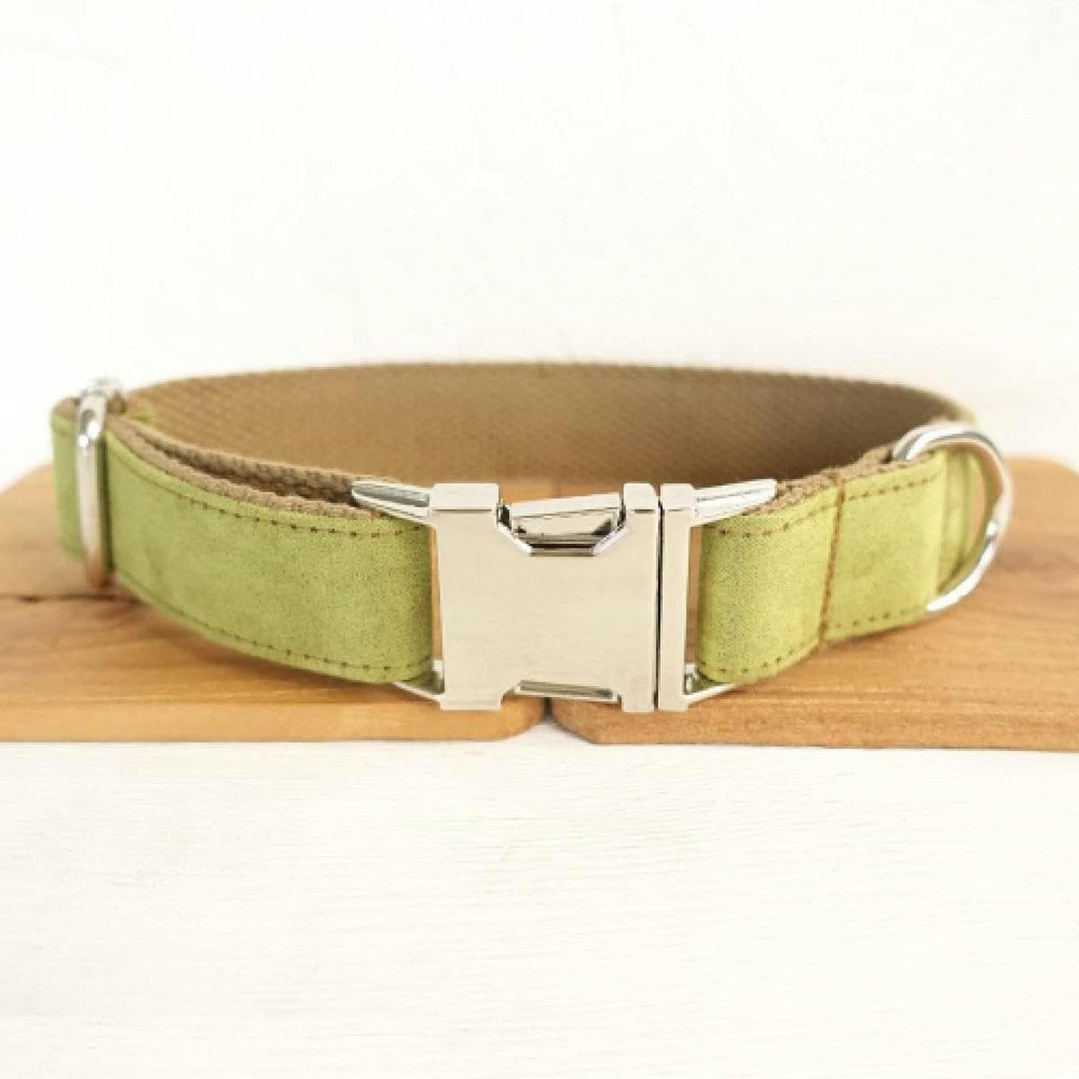 Hundehalsband Poly Satin und Nylon Gelb Grün und Braun 5 Größen Hundehalsband und Leine,Hundeleine,S-Hundehalsband Leine Set-XL