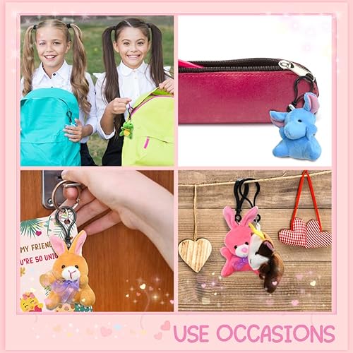 Miniatura 4 de CAMIRUS Juego de 24 juguetes de peluche pequeños de animales de peluche, llavero de animales de peluche para niños, relleno de huevos de Pascua,