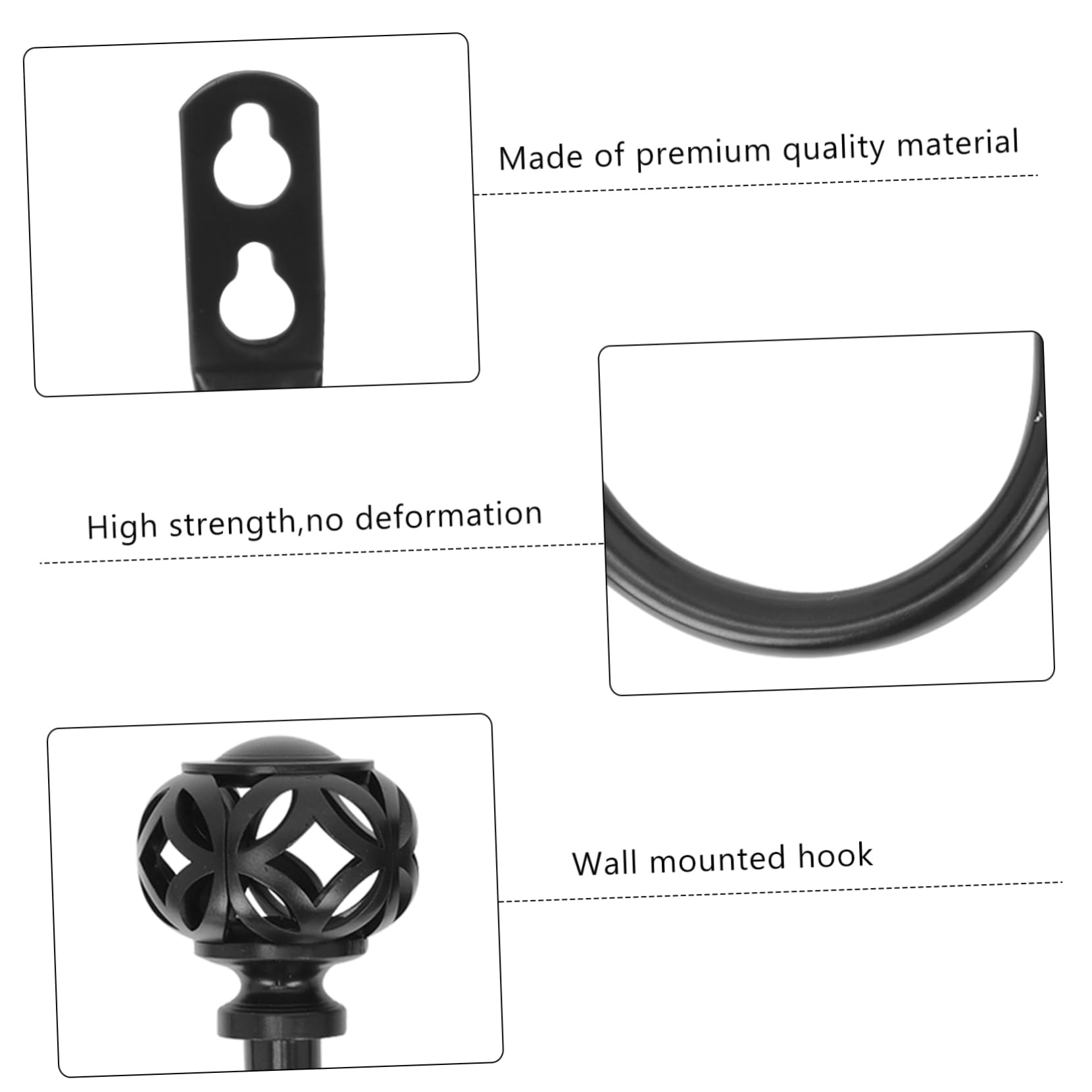 Alipis 6pièces Muraux Fer U-Shape pour Rideaux Attaches Décoratives Multifonctionnelles pour Manteaux Chapeaux Et Serviettes