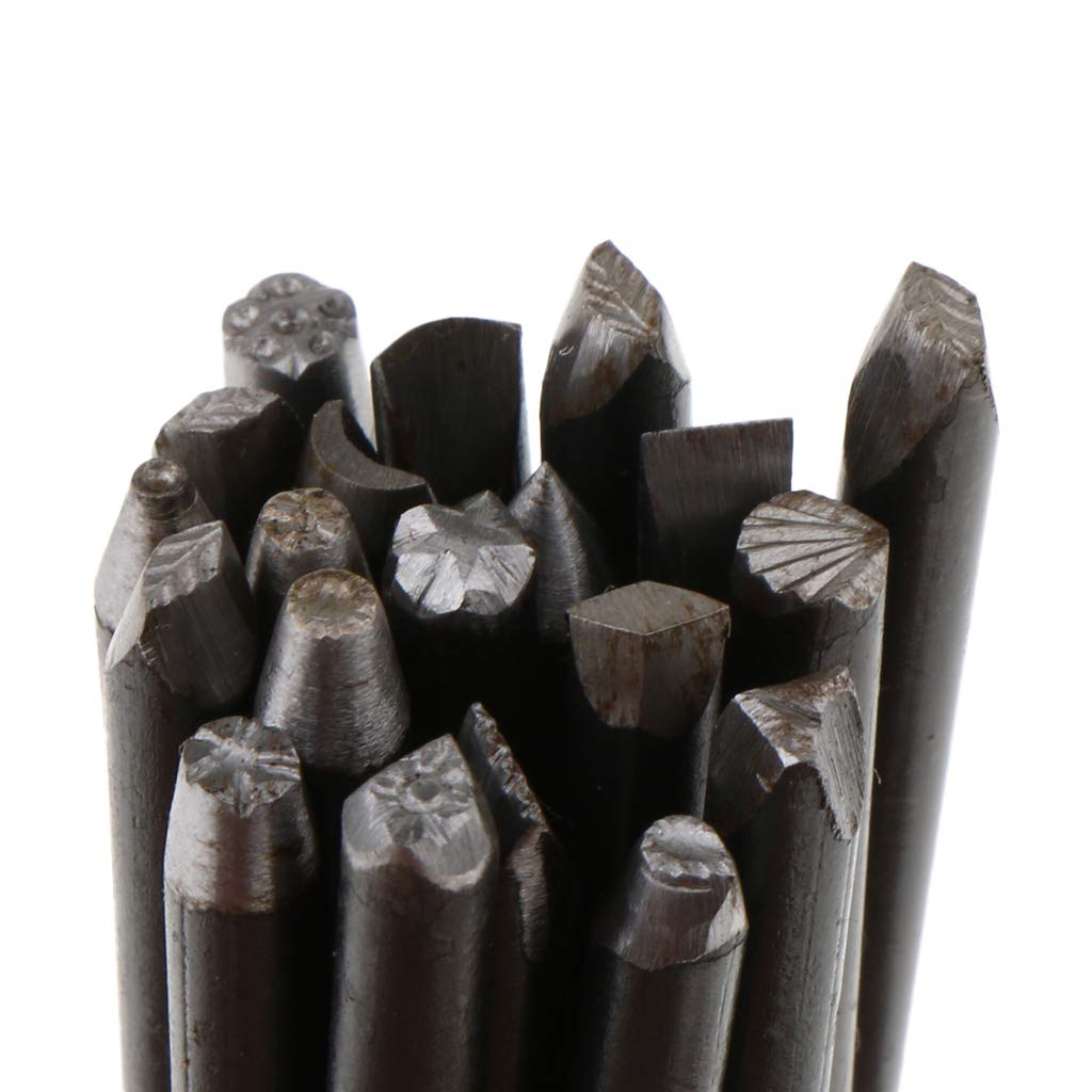 Harilla Fabricación de Joyas de Sellos Punzón de Herramienta Símbolos de Puntuación Acero Metal, Set de 20pcs, Individual