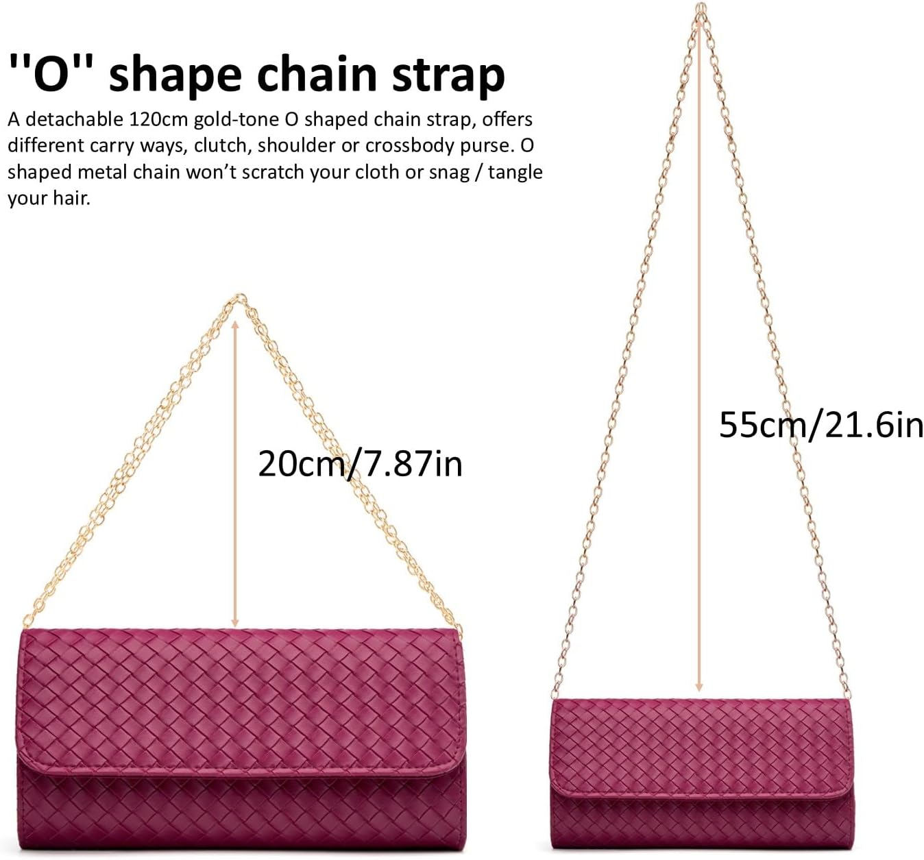 Woven Evening Bag Clutch Purses for Women Fashion PU Leather Crossbody Purse for Wedding Party and Prom - Image 4