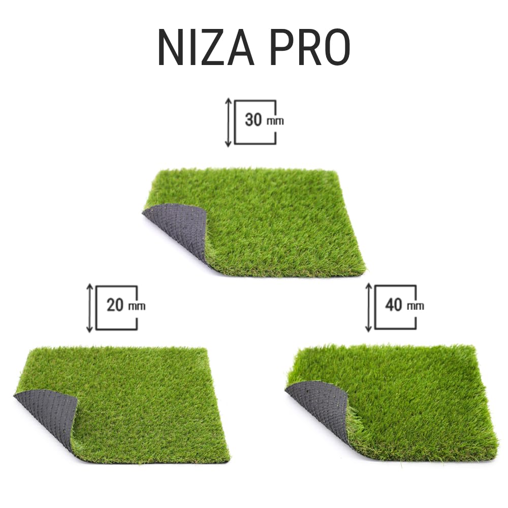 BONERVA | Césped Artificial NIZA PRO | Alturas: 20, 30 y 40 mm | Varias Medidas | Tonalidades Realistas | Rollo de césped para Jardín, Terraza y Piscina | Gran Durabilidad | (2x10 Metros, 30)
