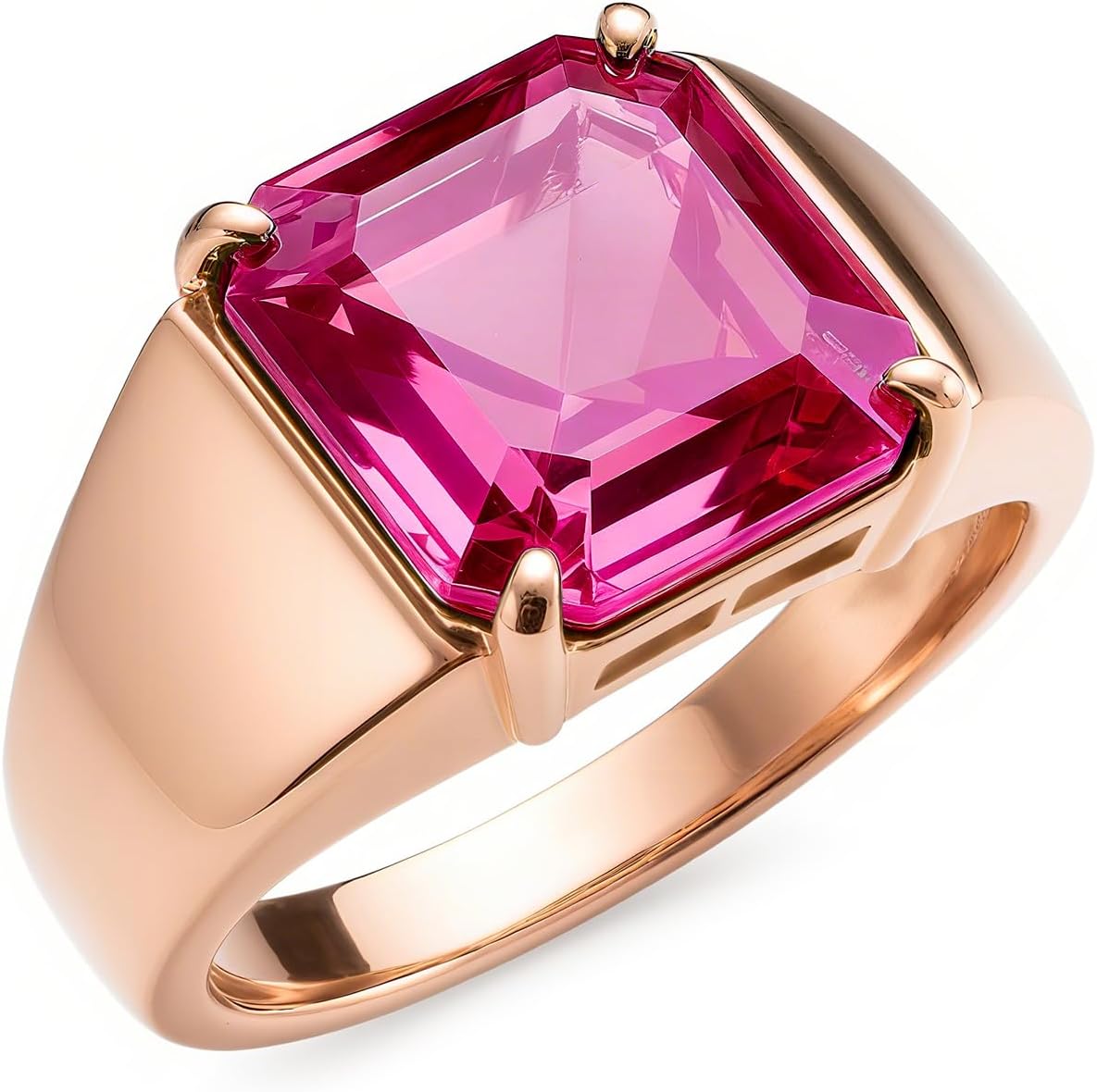 3 Carat Asscher-Cut Gemstone Ring Wedding Engagement Rings for Women Men, Lab-Grown Sapphire/Ruby/Emerald/Moissanite/Amethyst/Garnet/Black Onyx/Blue Topaz/Citrine/Tourmaline/Peridot Asscher-Cut Wedding Ring for Women Men, Customizable 10K Gold/14K Gold/18K Gold/925 Sterling Silver