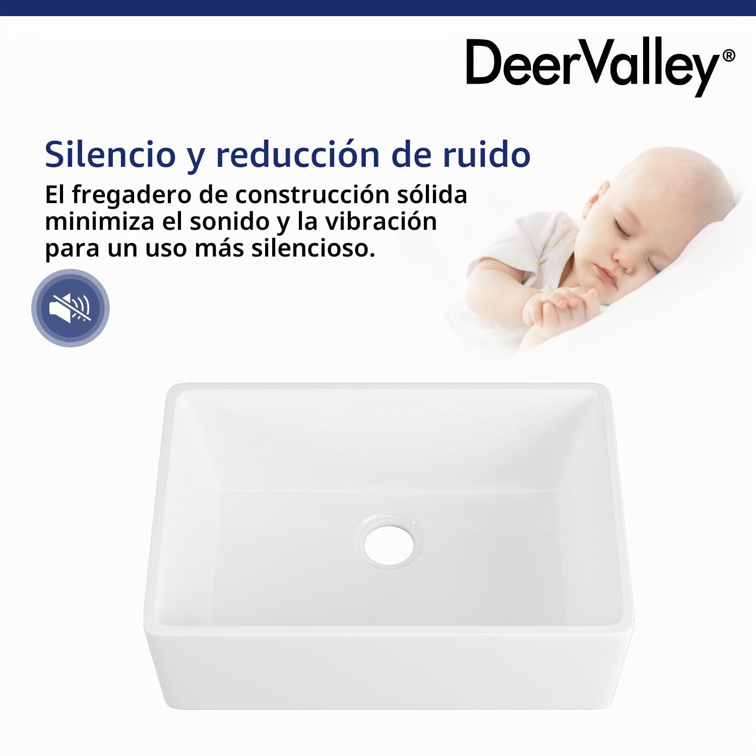 DeerValley Fregadero blanco de 24 pulgadas, fregadero de cocina de cerámica de arcilla refractaria, fregadero frontal profundo con rejilla inferior y colador | Fireclay - Fregadero frontal profundo con rejilla inferior y colador