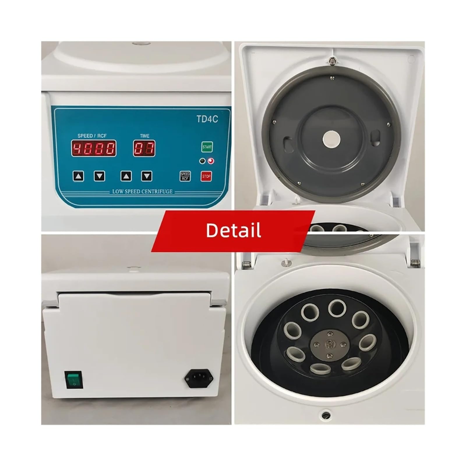 Centrífuga PRP eléctrica de baja velocidad TD4C, centrífuga de sobremesa de laboratorio con pantalla Digital, ajustable de 0-4000 RPM Control de velocidad