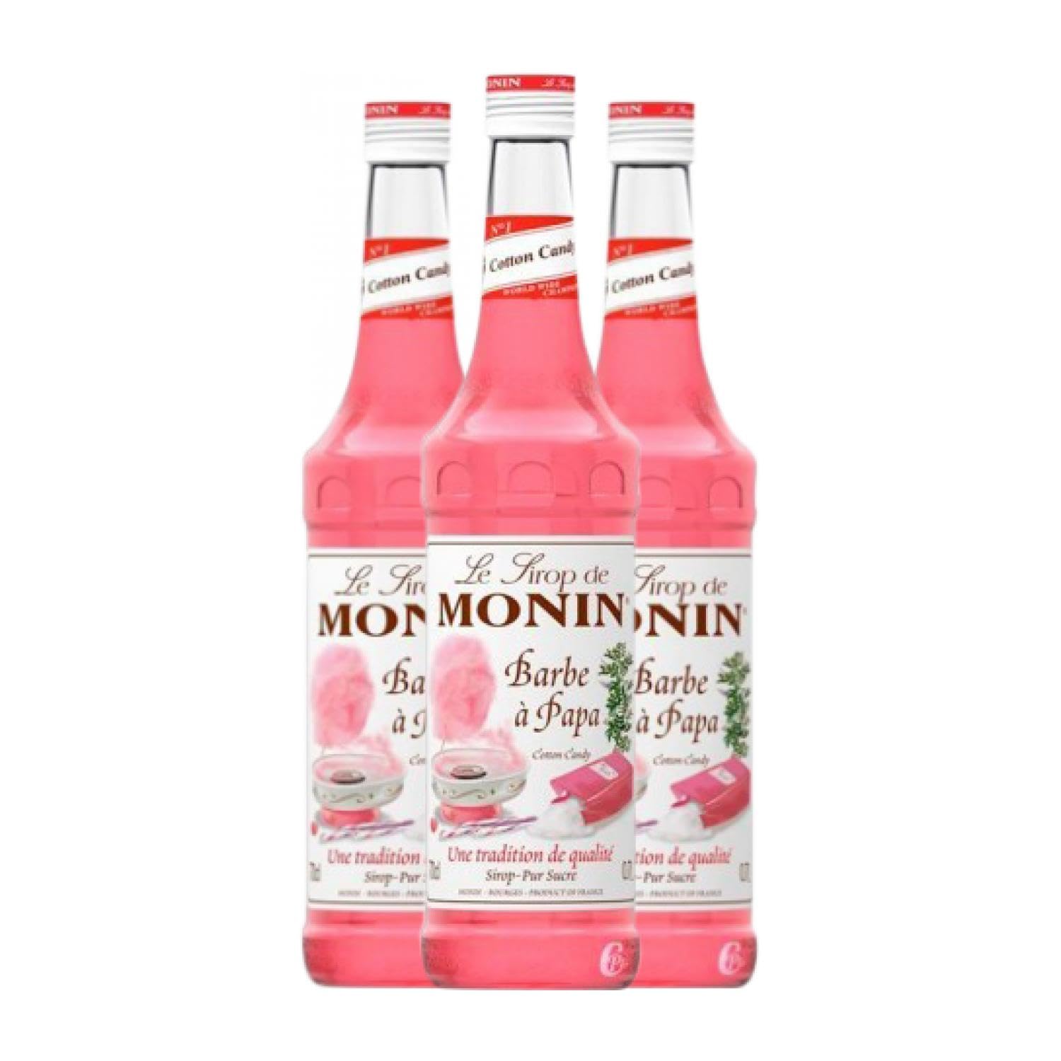 Schnapp MoninCocktail Sirope Algodón de Azúcar Barbe à Papa sin alcohol 70 cl (Caja de 3 Botellas de 70 cl)