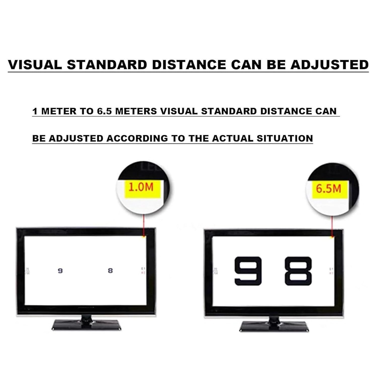Grafico ottico ottico digitale LCD con 300 bersagli visivi per misurazione della visione chiara, ideale per test di optometria e terapia della visione