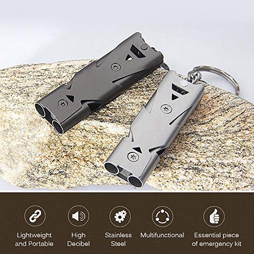Apito de acampamento, Andoer Conjunto de mosquetão de 2 unidades para acampamento e apito de emergên