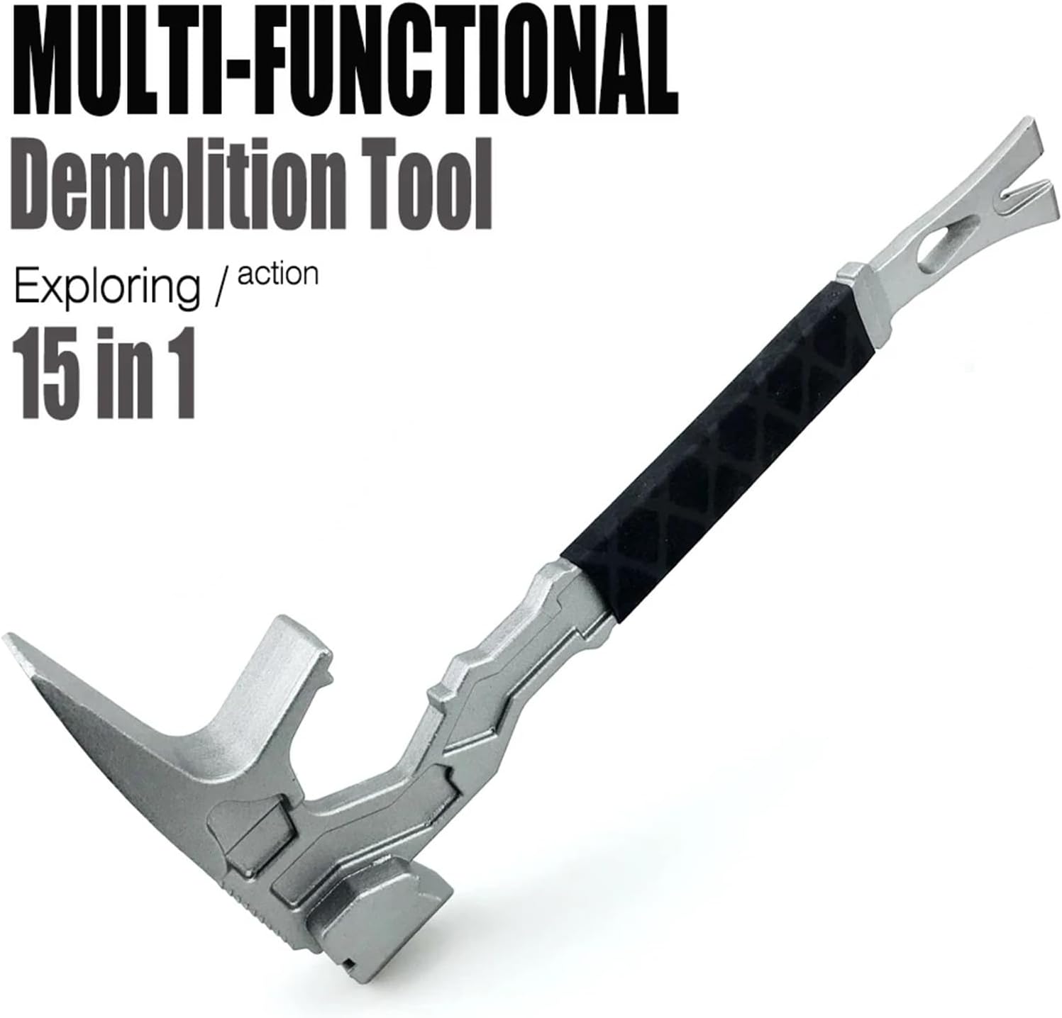 Outdoor multifunctional hammer type dismantling tool, hammer type manual tool with pry bar fire window breaker