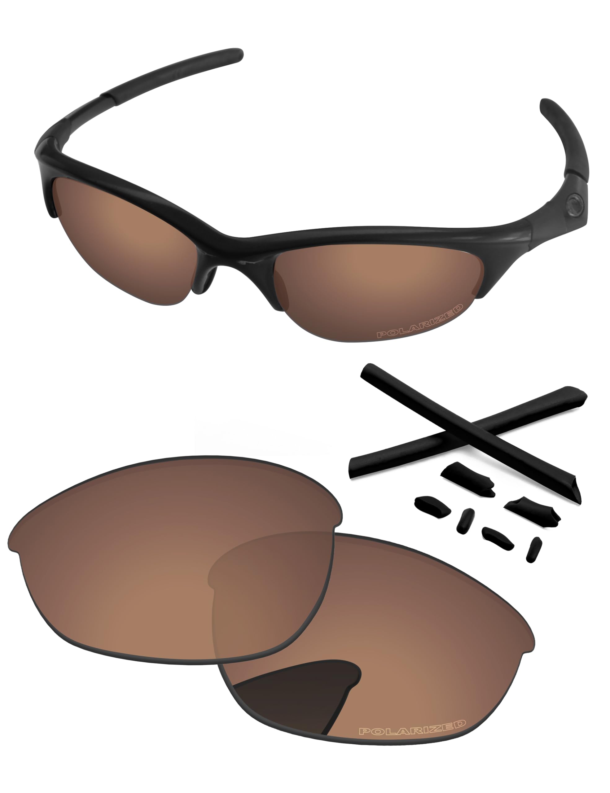 PapaViva Replacement Lenses & Rubber Kits for Oakley Half Jacket 63mm Sunglass