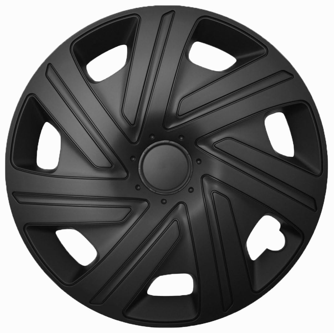 RADKAPPEN-Koenig 14 Zoll 14" RKK07 Premium Line (Schwarz) Radkappen/Radzierblenden 4 Stück