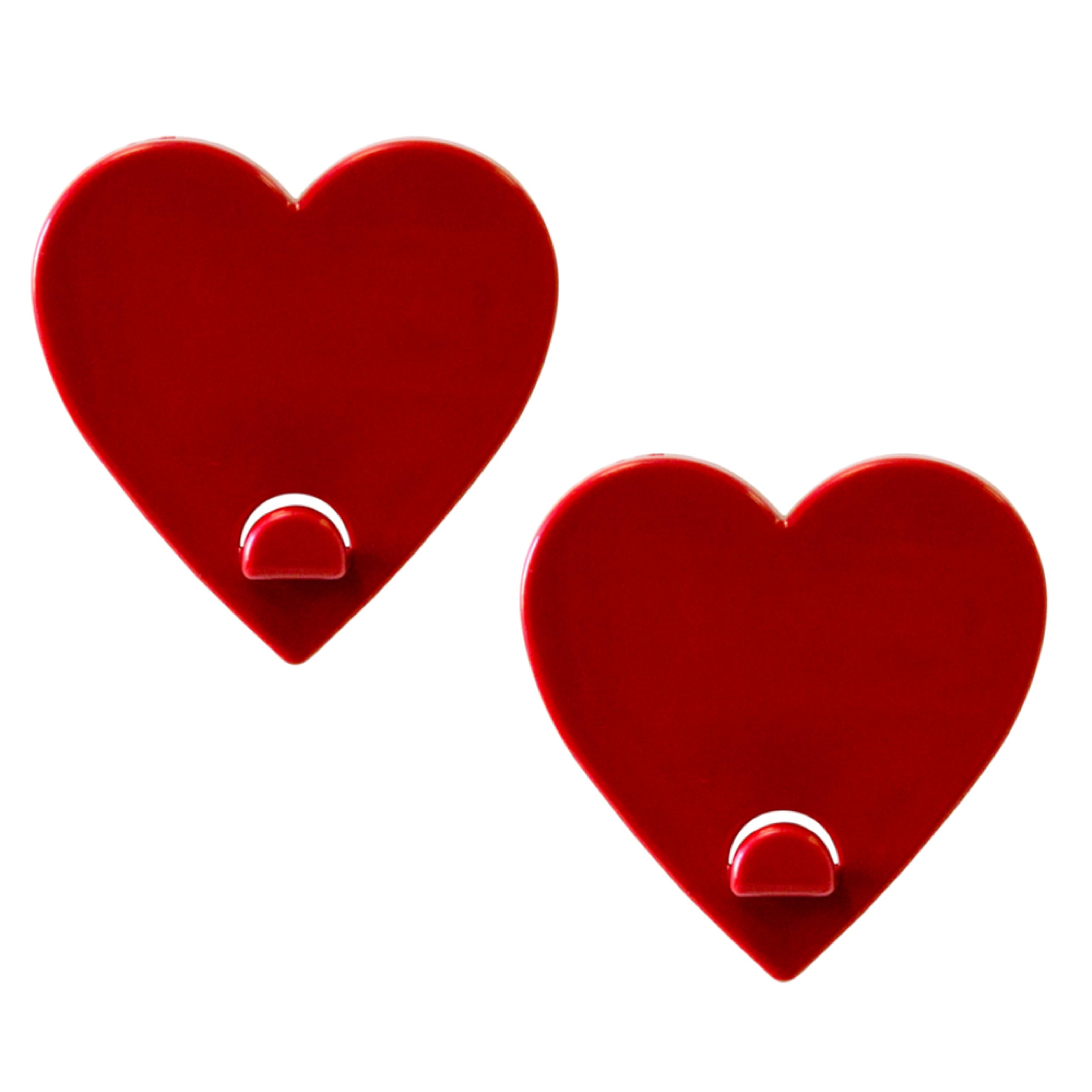 KalaMitica - Set of 2 Magnetic Wall Hangers with Powerful Magnet - Red Hearts