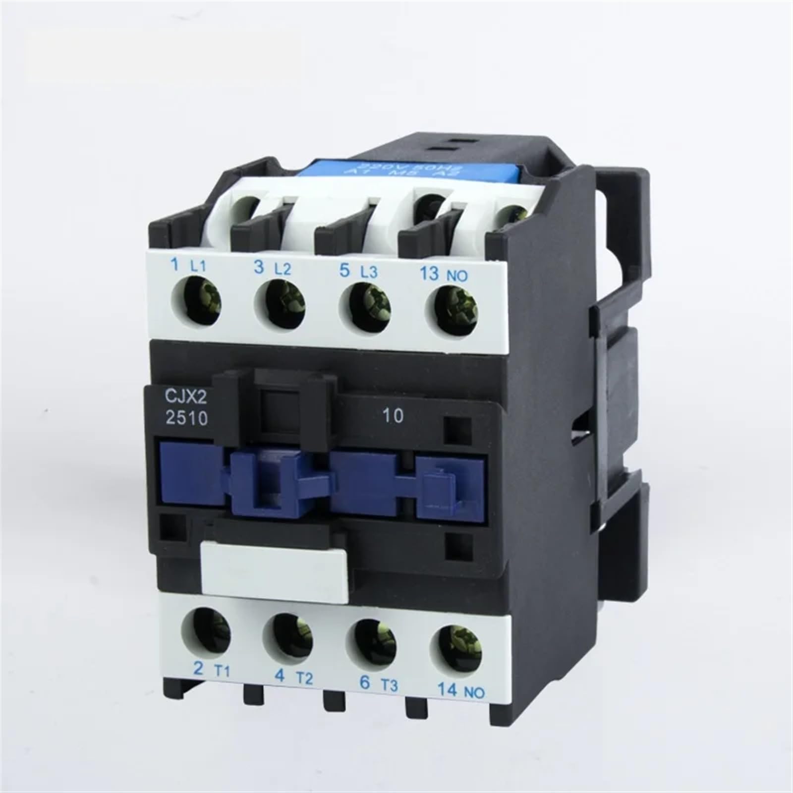 CJX2-2510 2501 25 A stycznik AC trójfazowy 3-biegunowy NO, napięcie cewki: 380 V, 220 V, 24 V, 50 Hz, montaż na szynie DIN, 3P+1NO, normalnie otwarty (2501 Ac24v)