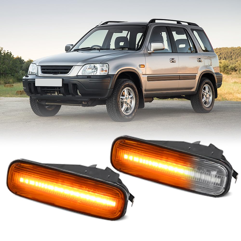 KACEPAR Front Side Fender Turn Signal Repeater Lamps, Amber LED Side Marker Lights, 1995-1999 Compatible with Honda Ballade, Hatchback Sedan Civic 2/3